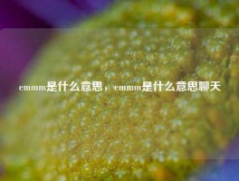 emmm是什么意思，emmm是什么意思聊天