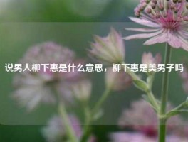 说男人柳下惠是什么意思，柳下惠是美男子吗